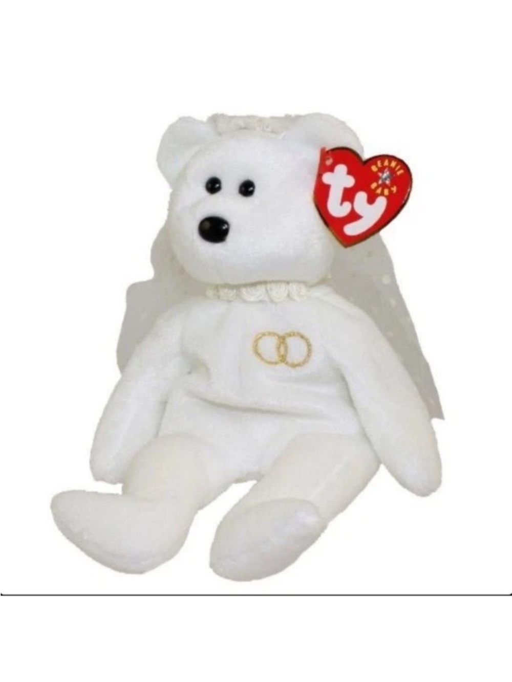 Ty Beanie Baby 'Mrs. Wedding Bear' White Plush.